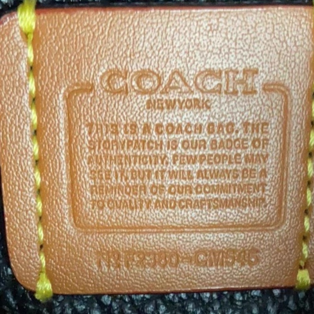 Coach Black Pebbled Leather Shoulder Bag with Gold Accents - Picture 9 of 9